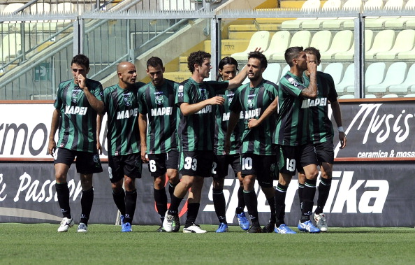 esultanza del Sassuolo dopo la rete segnata nei playoff
