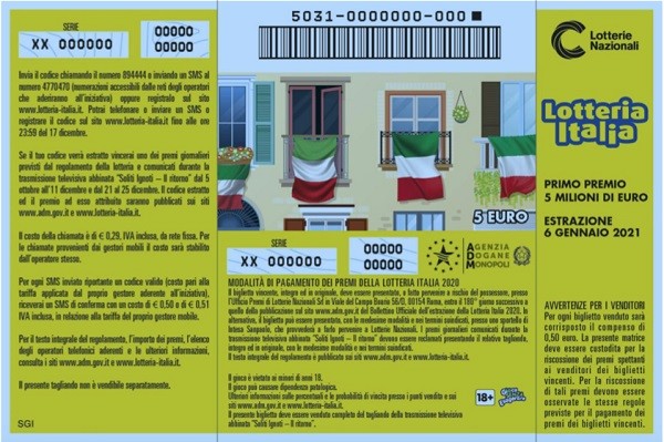 lotteria italia retro biglietto